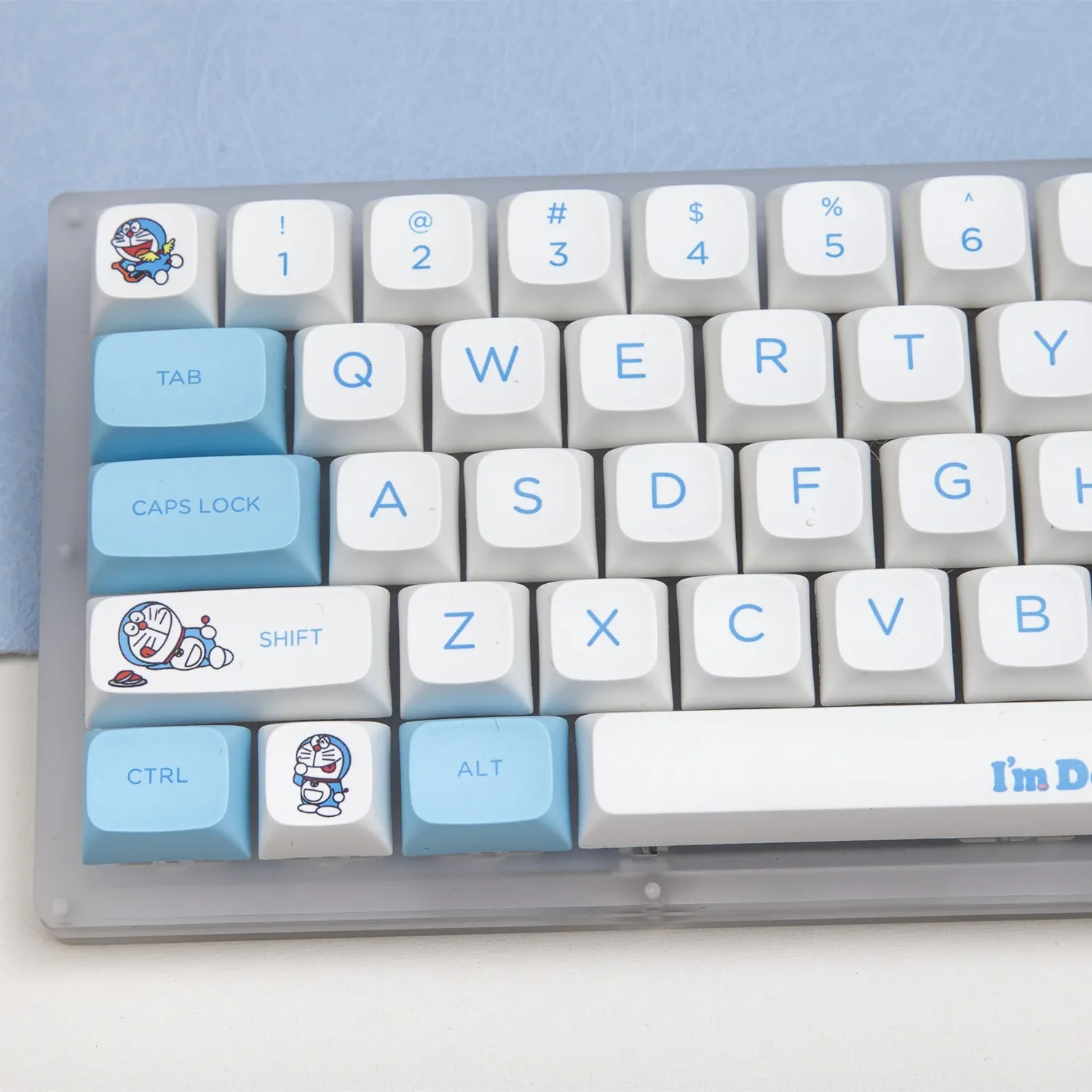 Teclados 125 chaves doraemon tema xda perfis keycaps corantes sublimação teclado mecânico personalizado para interruptor mx 61 64 68 87 96 98 layout