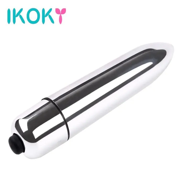 IKOKY Silver Sex Vibratory for Women G Spot Clit Bullet wibrujący wibracja Masaż Dildo Dildo For Female Products Sprzedaż sklepu 1707186174189