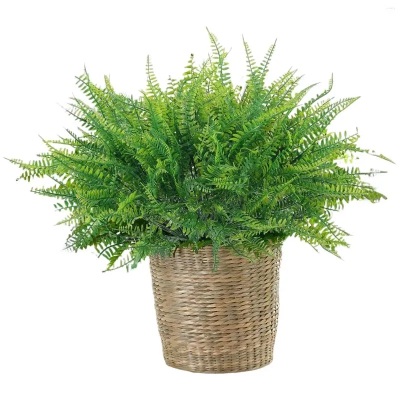 Dekorativa blommor 12st FAKE FERNWORT GRASS SIMULATIONSPLANT LÅNG VARA Lätt att ta hand om badrum Bokshyllan Windowsill DIN889