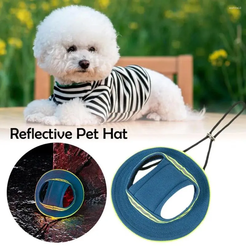 Cappello per animali domestici Abbigliamento per cani con fori per le orecchie Design riflettente regolabile comodo per le avventure da esterno per viaggi