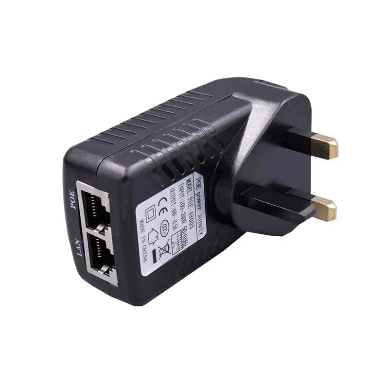 48v 0.5a 24 watt watt plug wall plug poe iniettore adattatore ethernet adattatore cctv fotocamera ip fotocamera poe alimentazione alimentatore US AU AU UK Plugpoe Iniettore Ethernet Adattatore