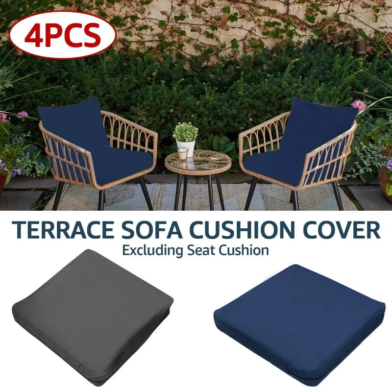 Chair Covers 4Pcs Patio Seat Cushion Waterproof Cover Replacement Outdoor Slip For Garden Backyard