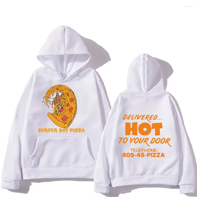 Herren Hoodies Surfer Boy Pizza Sweatshirt lustiger Cartoon für Männer/Frauen Langarm Neuheit Herbst/Winter Pullovers Harajuku Streetwear