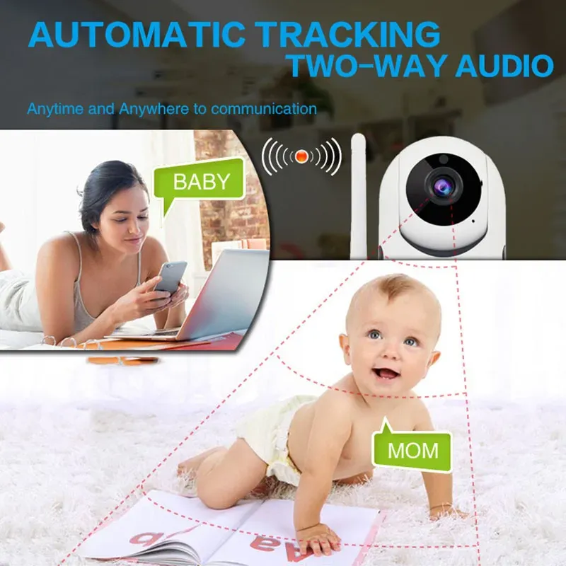 SmartCNet Tuya Smart Life 1080p IP-Kamera 2m drahtlose WLAN-Kamera-Sicherheit Überwachung CCTV-Kamera Baby Moniter-WiFi-Überwachungskamera