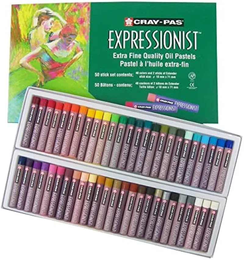 Sakura Cray-Pas Expressionist Soft Oil Pastell Set für Künstler-50 Stöcke extrem glatt für Porträts, Landschaften, Stillleben