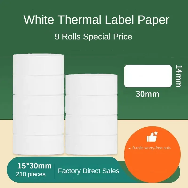 Papier Thermal PVC Selfadhäsive Etikettendruckaufkleber 12x22mm 15x30 50 Tagspapier für Business Etikettes Autocollantes Papel Adhesivo