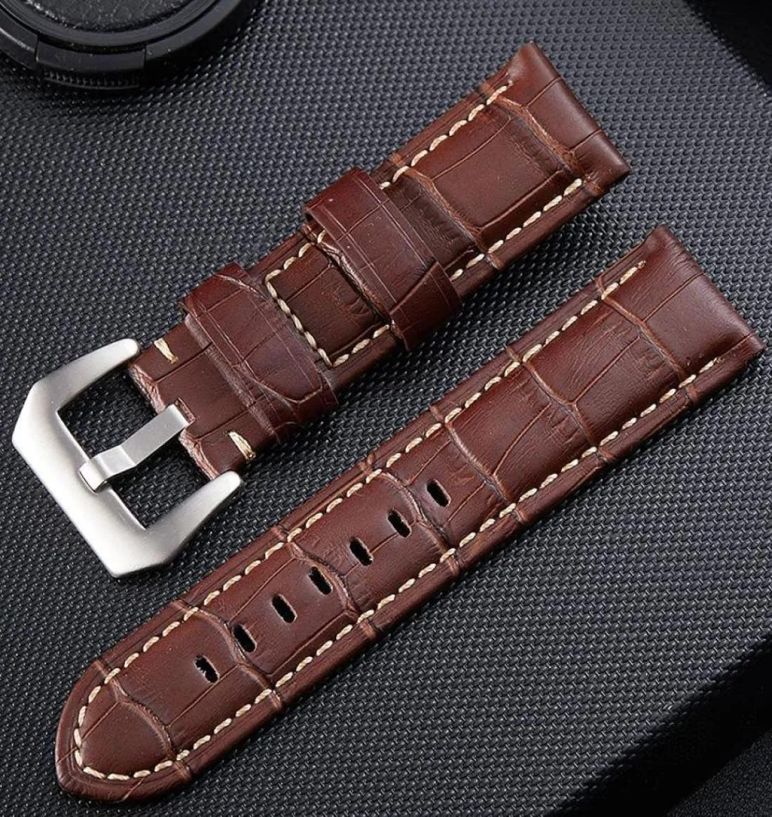 Watch Bands Luxury Watches Strap Men High Quality Genuine Leather Watchband 20mm 22mm 24mm 26mm Bamboo Knot Black Brown Blue Belt 2709707