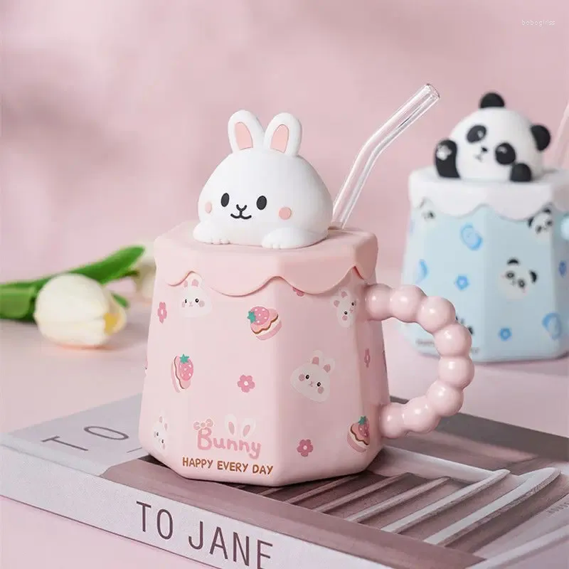 Mubs Korean Cute Ceramic Water Cup Kreatywna dziewczyna daje swojej przyjaciółce prezent urodzinowy z wysoką kawą na dużą pojemność kubek