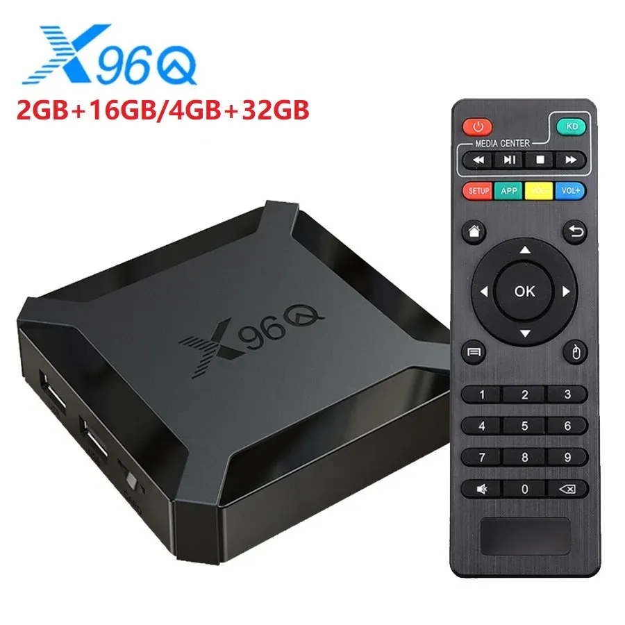 Caixa X96Q Android 10 TV Box Allwinner H313 2GB 16GB 2.4GHz WiFi 4K Player Player para Google Gaming 3D Video Smart TV Top Box Top Box