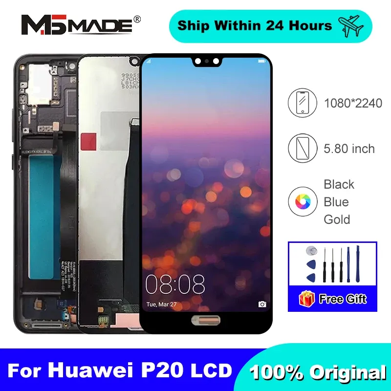 5.8 "Pour Huawei P20 Afficher les pièces d'assemblage de numériseur à écran tactile pour Huawei EML-L29 EML-L09 LCD Pièces de remplacement