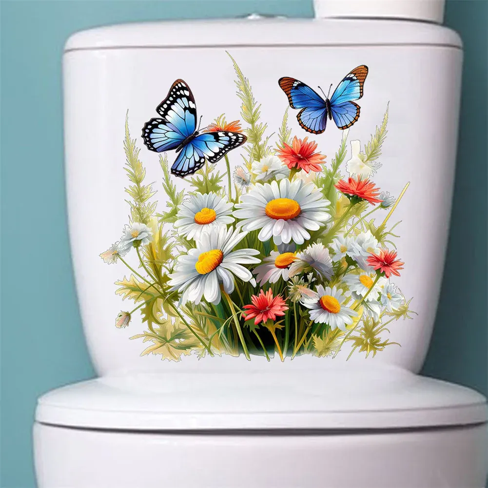 Butfly Flower Toilet Soutr Stickers