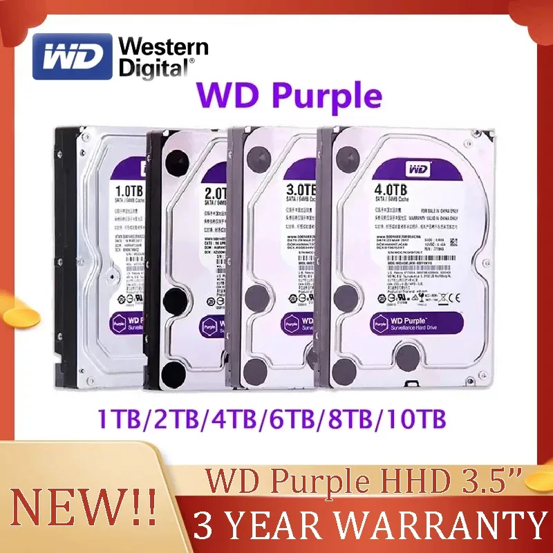 Система Western Digital WD Purple 1T 2T 3T 4T 6T 8TB 10TB 3,5 ”SATA III HARD DRIV