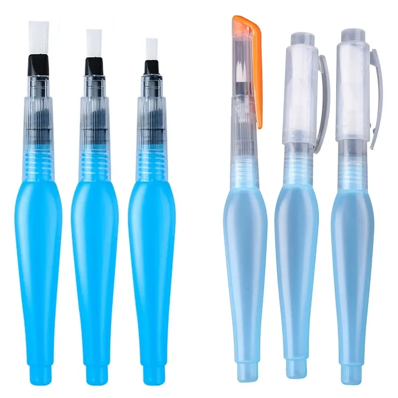 Wht Water Brush Water Brush Pen Set, 3/Refillable Water Paint Brushes with Fine Flat ...