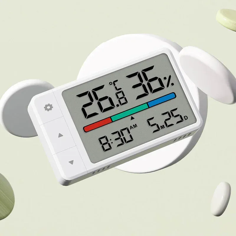 Miaomiaoce termometre higometre nem ölçer Ev için çok fonksiyonlu saat