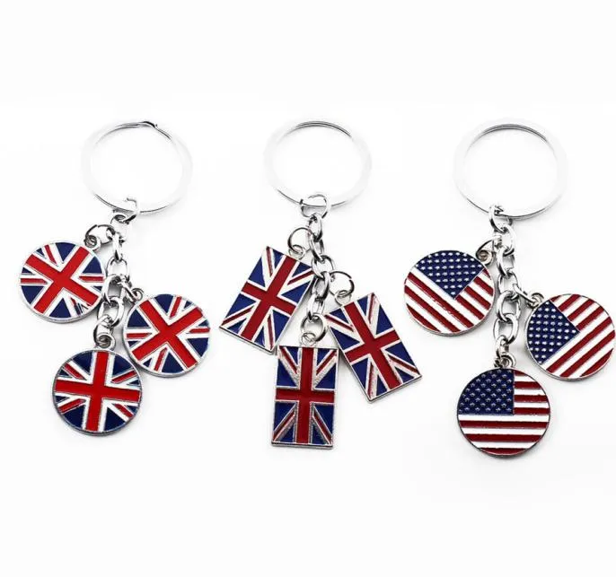 Флаг -мачин различные формы британский стиль подвесной подарки подарки подарки в Великобритании Американские иностранные подарки Флаги Key Chain3709028