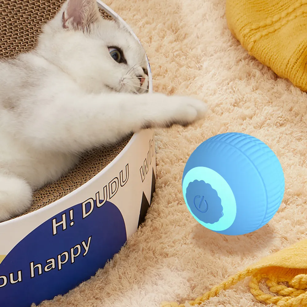 Balle auto-rotative électrique chat jouet usb usb rechargeable smart interactive chat jouet abs abs intelligent rolling ball pour chien jouant