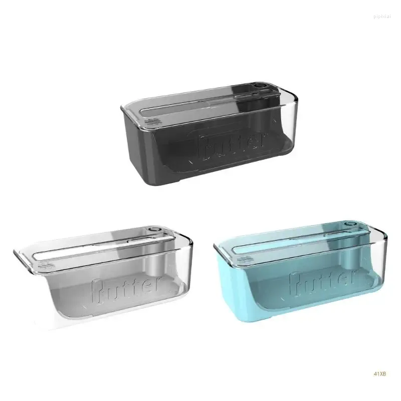 Plates 41XB Large Butter Dish With Knife And Lid Plastic Tray Container Kitchen Countertops Keeper Easy To Use