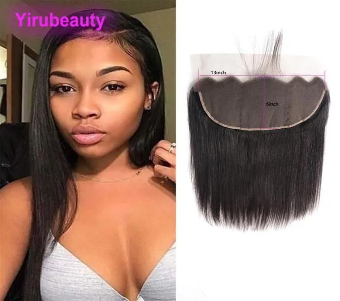 Brazilian Virgin Hair 136 Lace Frontal Straight 13X6 Frontals Closure With Baby Hairs Part Yirubeauty 1026inch Natural Colo3608243