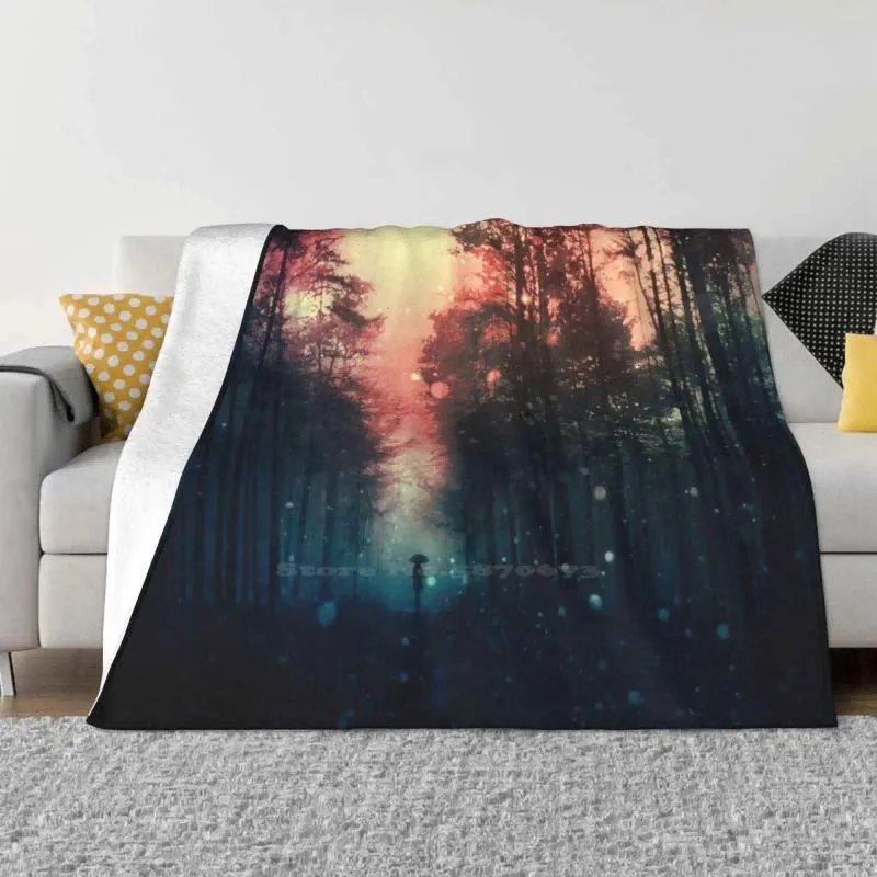 毛布魔術林IIすべてのサイズソフトカバー毛布の家の装飾寝具風景の風景美術カラフルな涼しい空