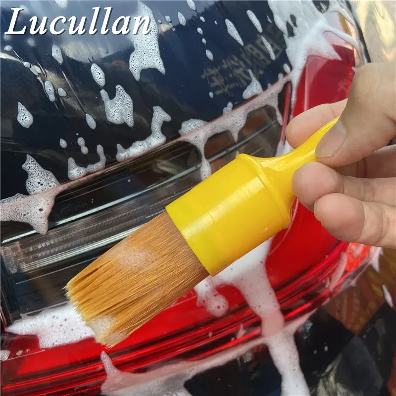 Lucullan Orange Detailing Brush Gentle Synthetic Bristles&Comfortable Handle For Prewash Interior Leather Cleaning