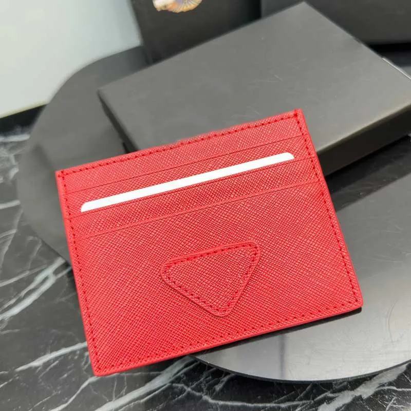 Porte-carte de luxe femme concepteur de concepteur porte-cartes hommes portefeuille en cuir authentique mini portefeuille rose 8 coloriage organisateur de poche avec boîte cadeau