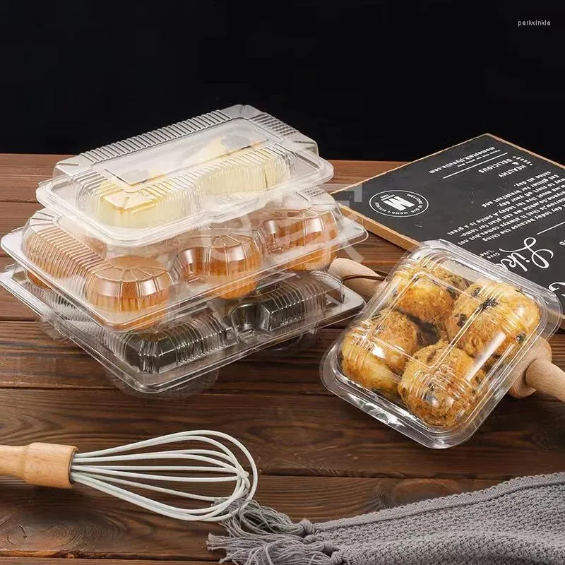 Moules de cuisson 10pcs Sandwich à gâteau au four avec emballage Plastic transparent jetable