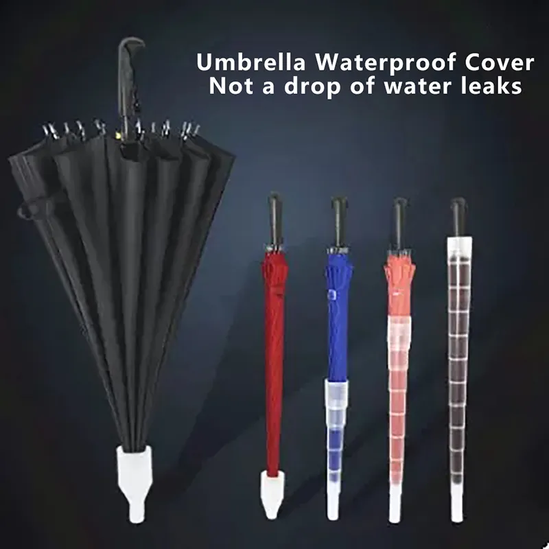 Umbrella Waterproof Cover 70cm/80cm Plastic Non-drip Car Retractable Cover Home Sleeve Holder Drip-proof Umbrella Transparent