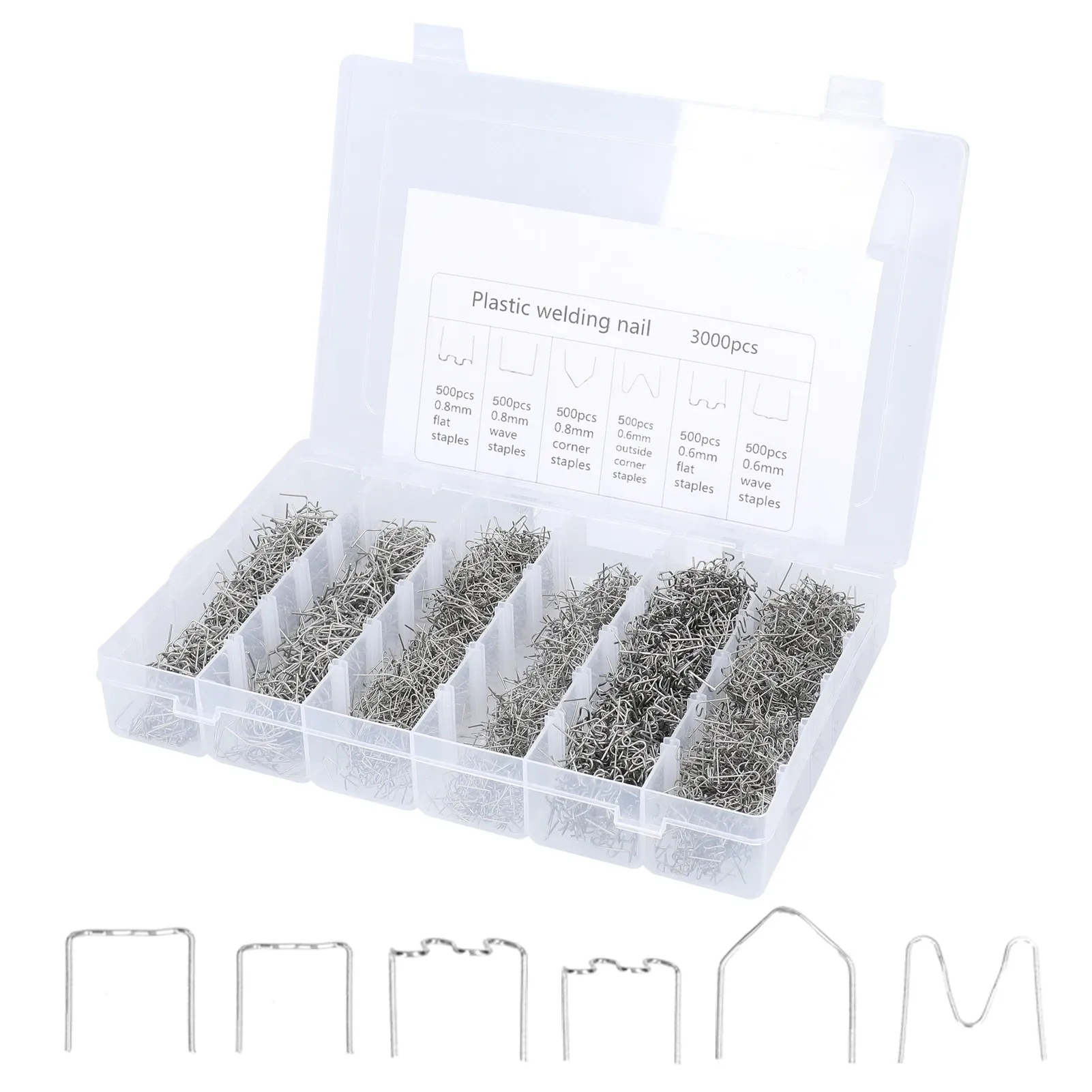 100 Pieces Hot Staples Welding Rods 0.8mm - Bumper Repair Welding Wire For Plastic Repair