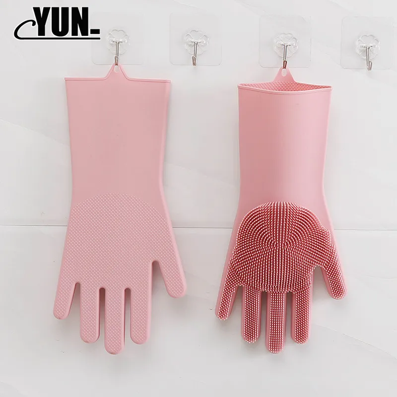 Pet Brush Silikolove Magic Silicone Dish Washing Gloves Kitchen Accessories Dishwashing Glove Household Tools Cleaning Car 8D (10)