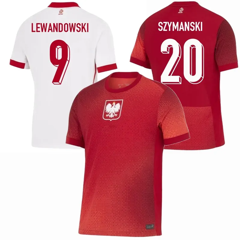 2024 2025 Maglie da calcio in Polonia Lewandowski Zielinski Szymanski Bednarek Kiwior Piatek Zalewski Swiderski National Team Falling Kids Shirts