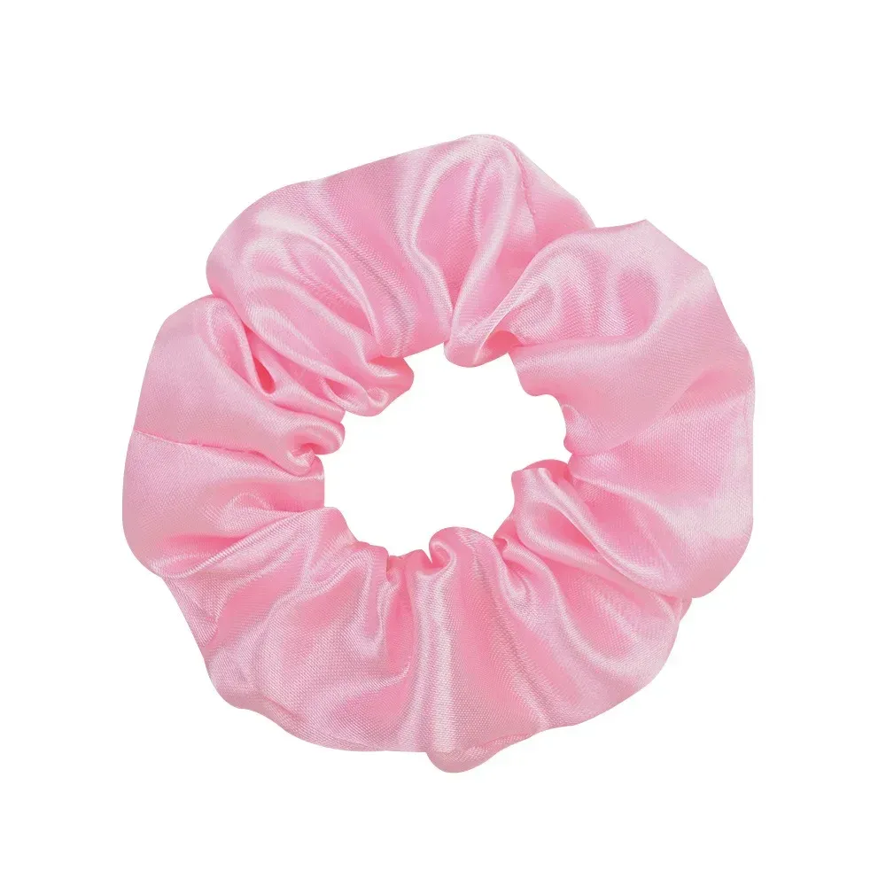 40 coloridas Mulheres acetina Scrunchies elásticos faixas de cabelo artesanais Cabelo de rabo de cavalo amarra Branca vermelha Meninas pretas Acessórios para cabelos para a cabeça