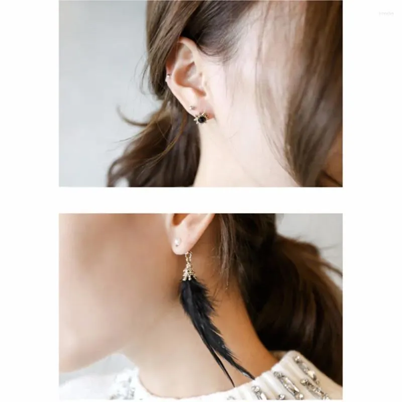 Dangle Earrings Idealway Arrival Irregular Fashion Black Feather Tassel Long Drop Women Bohemian Party Earring Jewelry