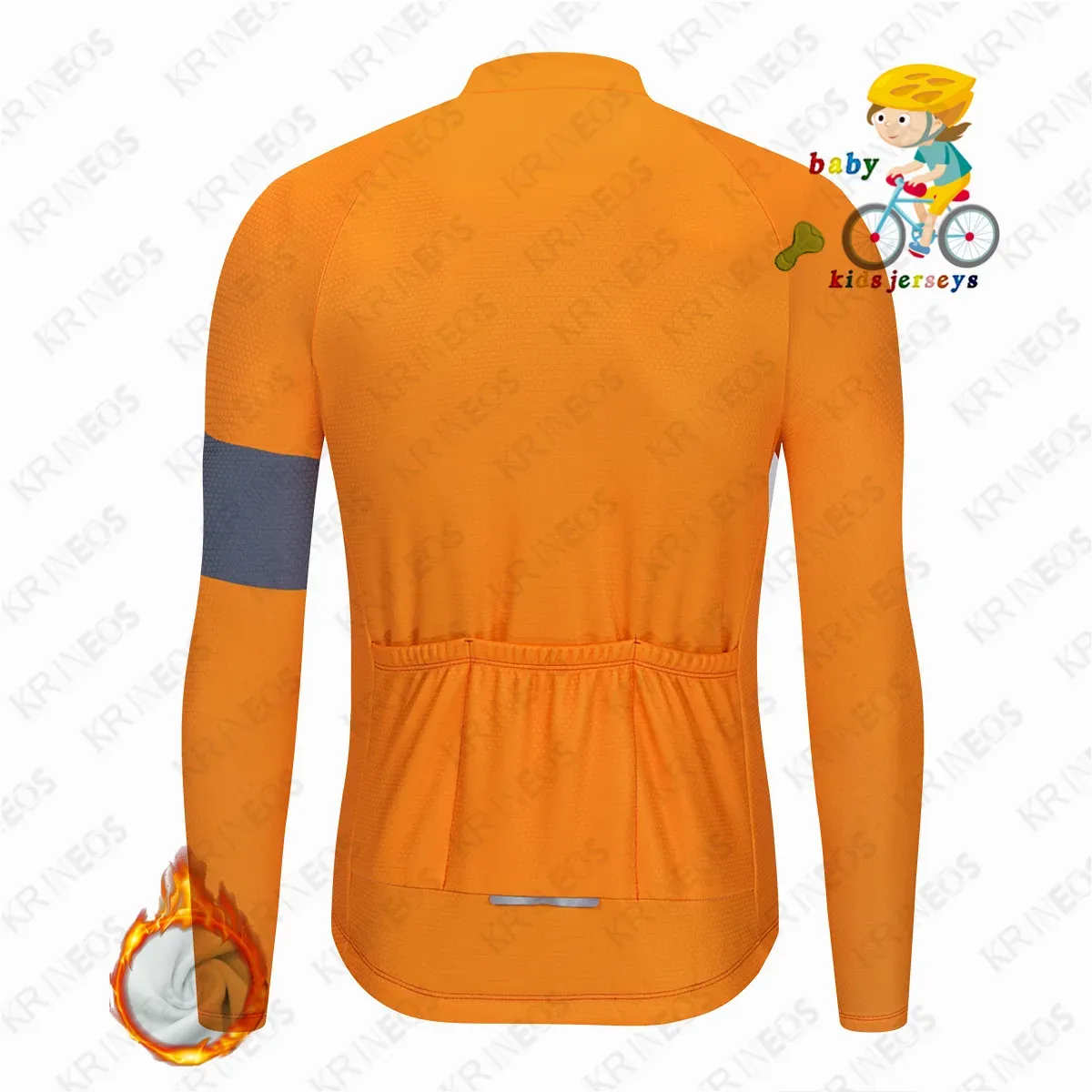 Kbora Kids Cycling Jersey Set Winter Thermal Fleem