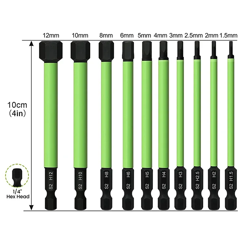 Bit de tournevis à tête hexagonale de 100 mm avec support de 1/4 pouce HEX BIT DROY