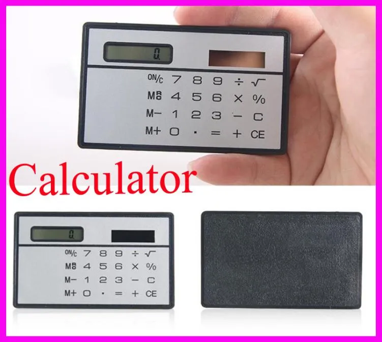 Calculatrice de cartes solaires mini calculatrice compteur solaire de petites cartes de crédit minces de poche Solaires Pocket ultraHin calculatrices sup3690315