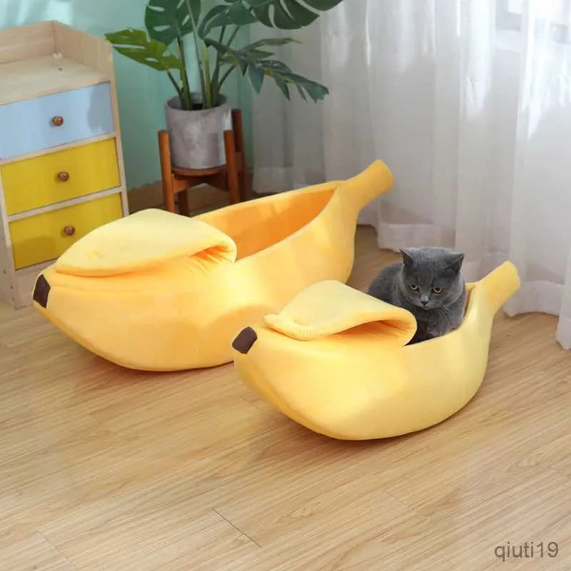 Kedi yatak mobilya muz kedi yatak ev komik sevimli rahat evcil kedi yuva sıcak konfor yumuşak yıkanabilir