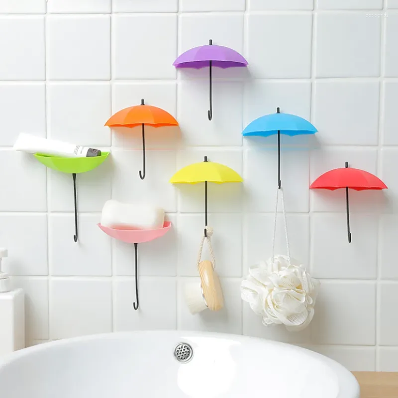 Crochets Creative Umbrella Marchette sur Mur Helder Clé Migne Room Decor Cuisine Hangle pour les supports de rangement de salle de bain Crochets