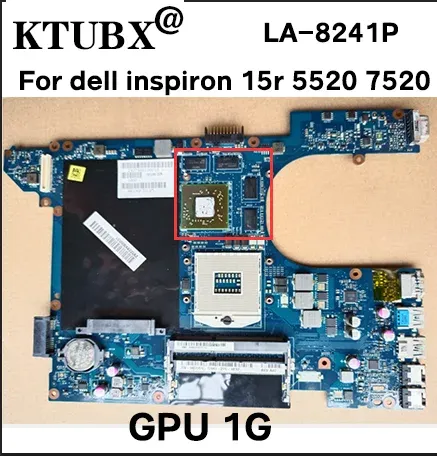 Carte mère pour Dell Inspiron 15R 5520 7520 Carte mère d'ordinateur portable.La carte mère QCL00 LA8241P avec un travail de test GPU à 100%