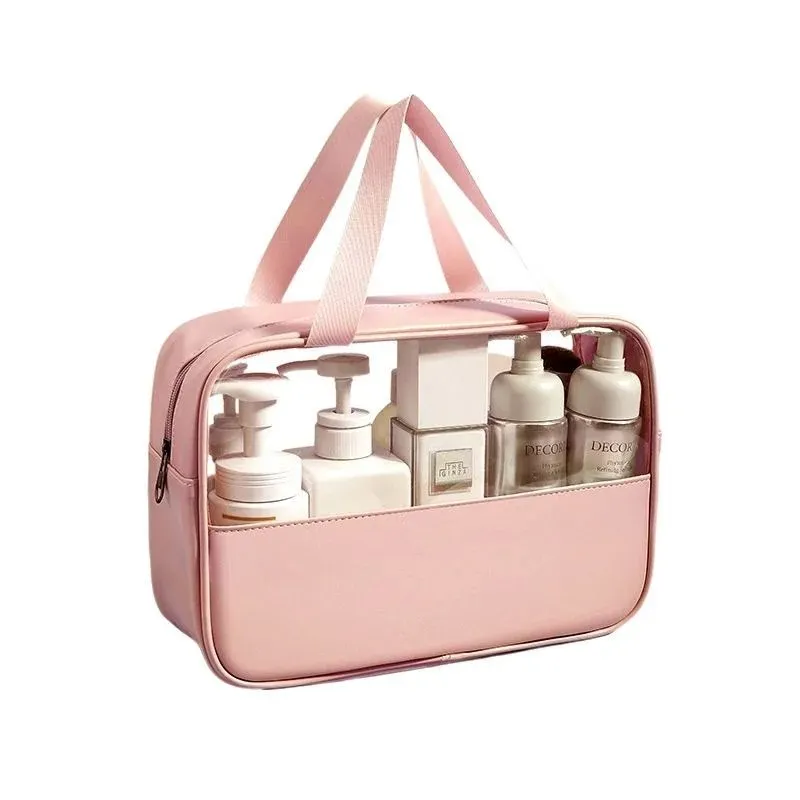 Patchwork Cosmetic Bag Makeup Storag Bag genomskinlig stor kapacitet badväska Vattentät bärbar reseförvaring