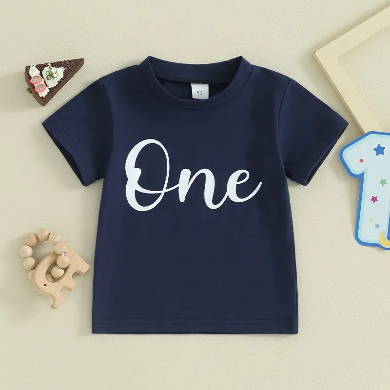 First Birthday Boy Outfit Baby Boy Short Sleeve O-Neck Cotton