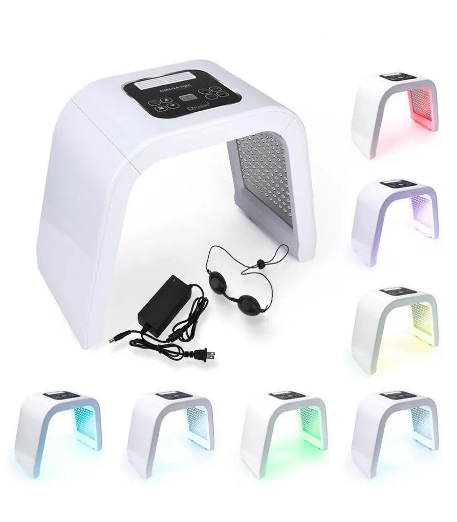 portable omega light led light therapy 7colors Red Blue GreenYellow Pontherapy Lamp Machine Skin Rejuven acne removal8781738