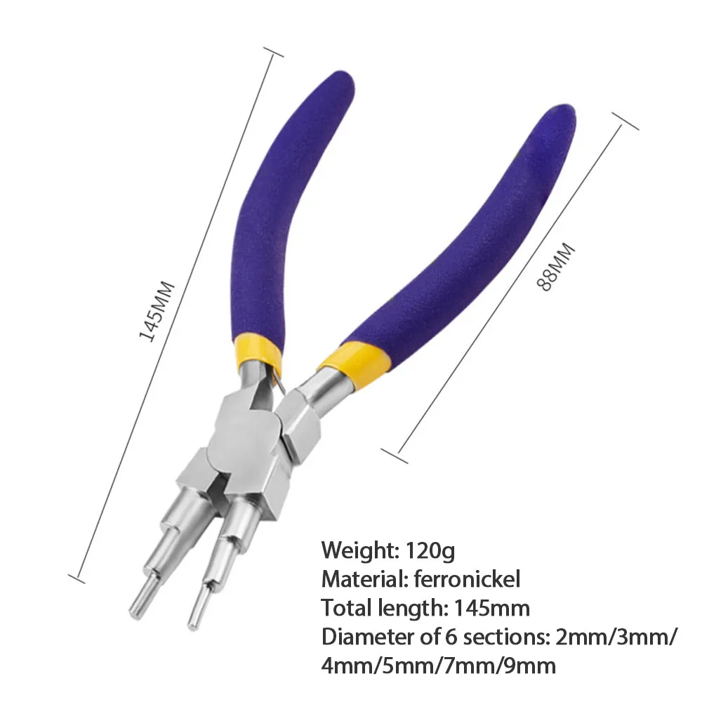 in 1 Wire Bending Pliers Guardrail Pliers Wire Ring Forming Pliers for 2-9mm Rings and Jump Rings Jewelry Making Tool