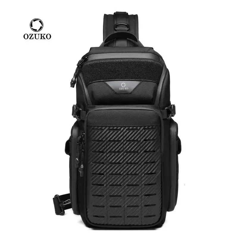 OZUKO Flex bag Men Outdoor Sports Tactical Crossbody Sling Bags Male Waterproof Travel Multifunctional Shoulder Messenger Bag 240326