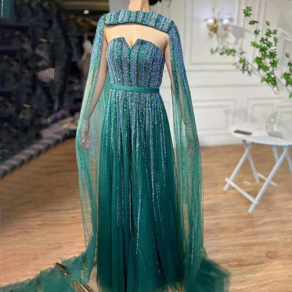 green emerald velvet dress EMERALD GREEN GODDESS TULLE BALL GWON WITH CAPE  Kenneth Barlis