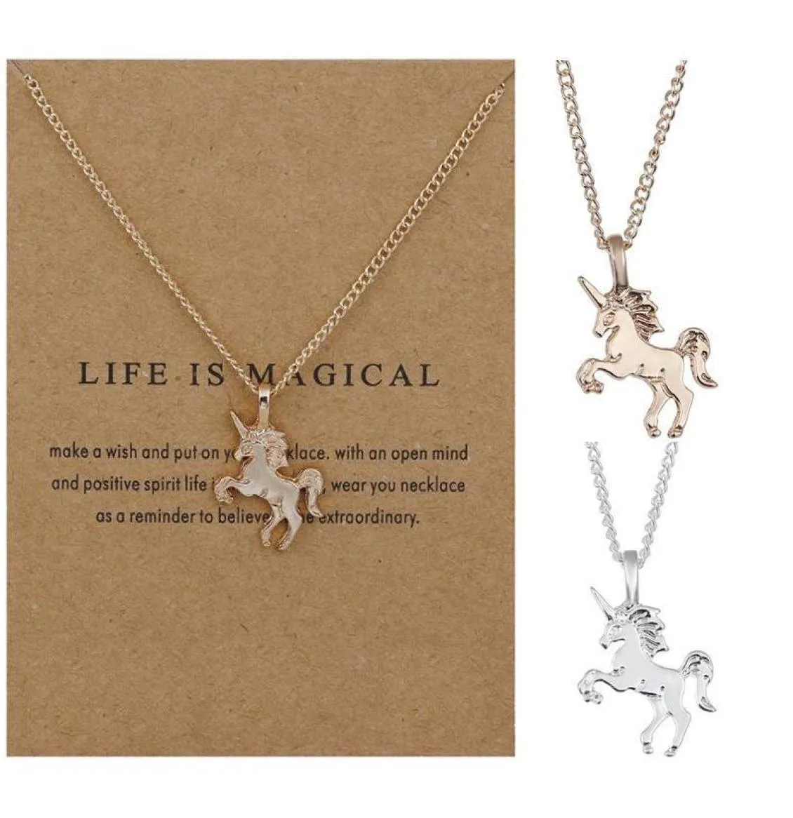 Nouvelle mode Femmes Unicorn Horse Pendant Collier Placing Chain de coulain Bijoux Christmas Belle Cadeau 2269624