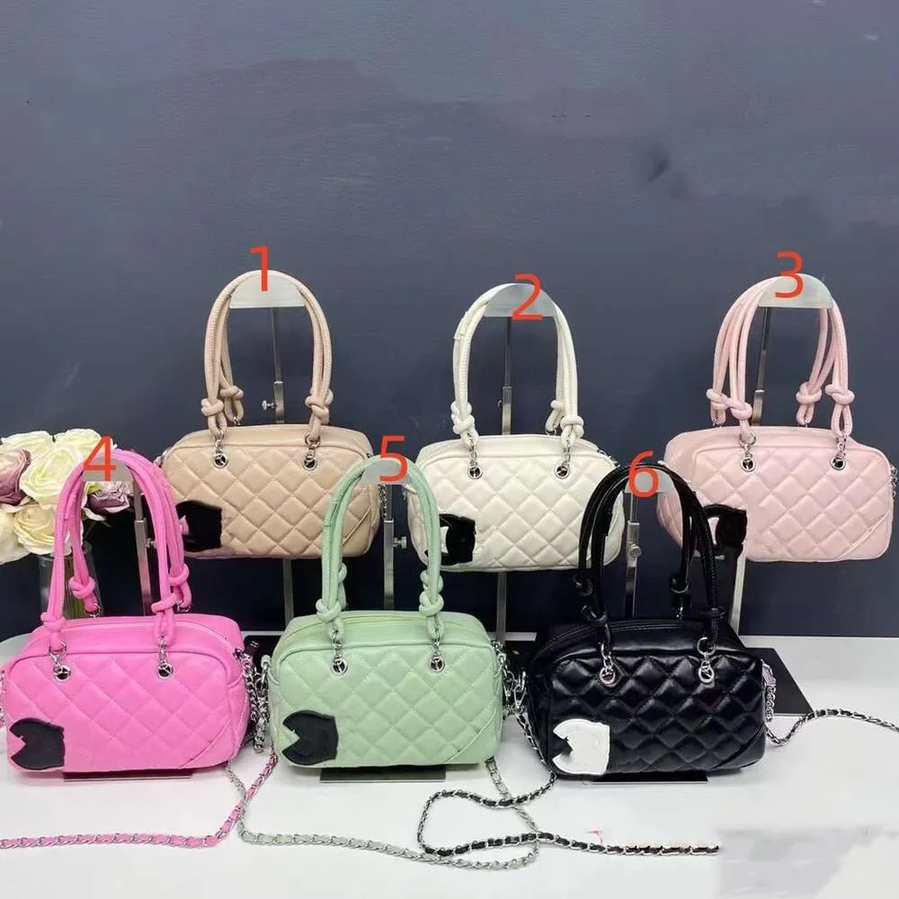 7a Bolsa de designer Mulheres Bolsa de ombro de ombro real Saco de couro real Classic CC Diamante