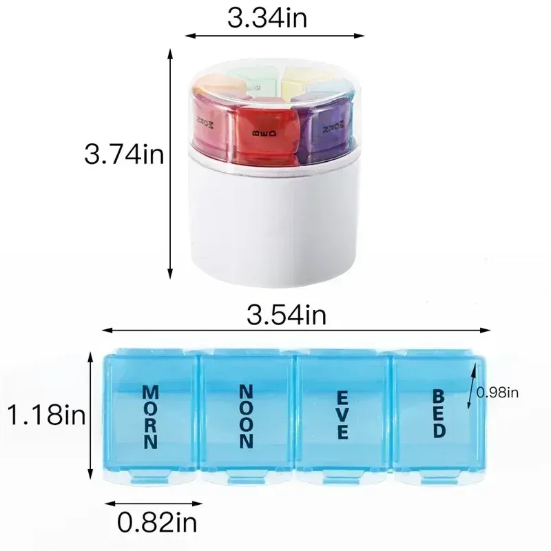 28Grids Pill Box 7 Day Medicine Box Organizer Portable Dispensing Covered Partitioned Pill Box Organizer Set for Outdoors Travel