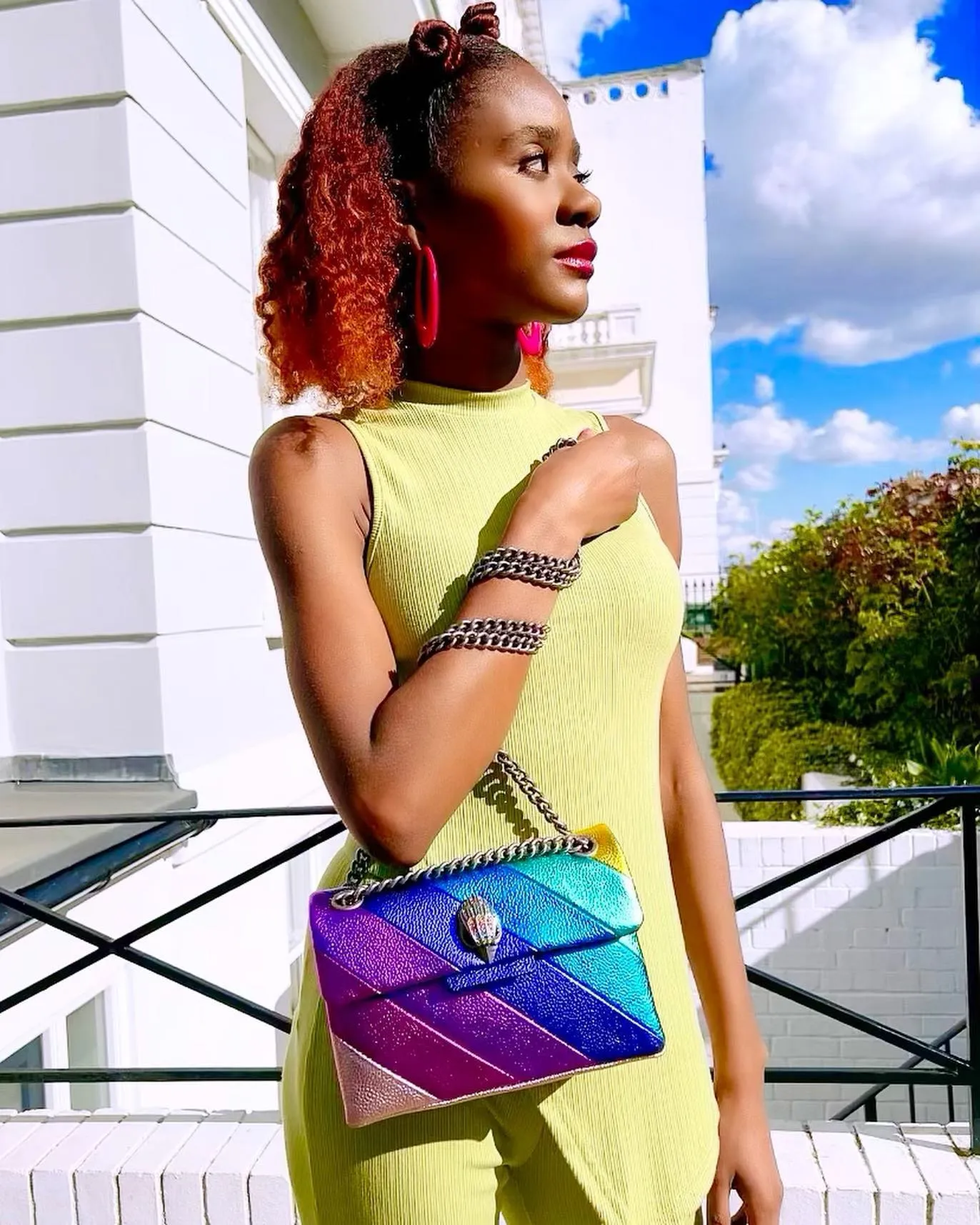 DHgate Kurt Geiger Rainbow Quilted Leather Shoulder Bag for Women Mini Clutch Crossbody Envelope Heart Bag Bags Luggage Accessories