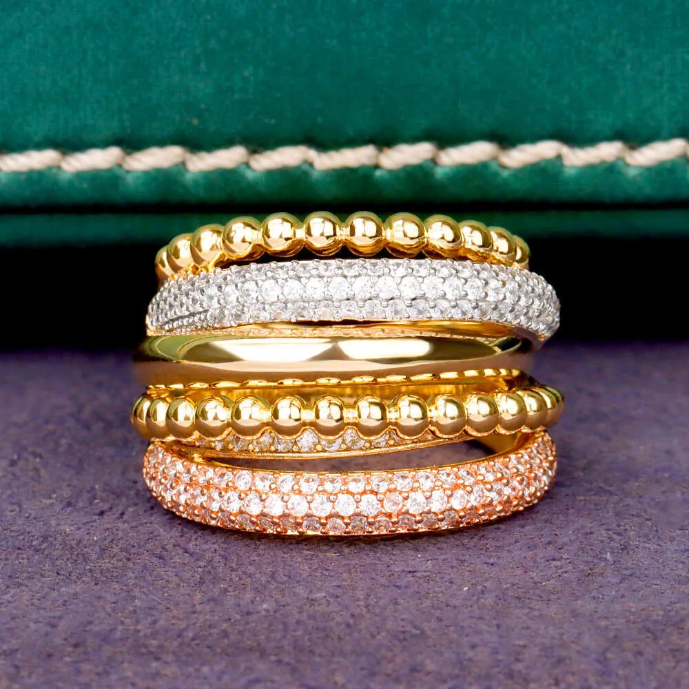 Bohemian Beach Indian Gold Jewelry: Multi Layer Wide Rings With Micro ...