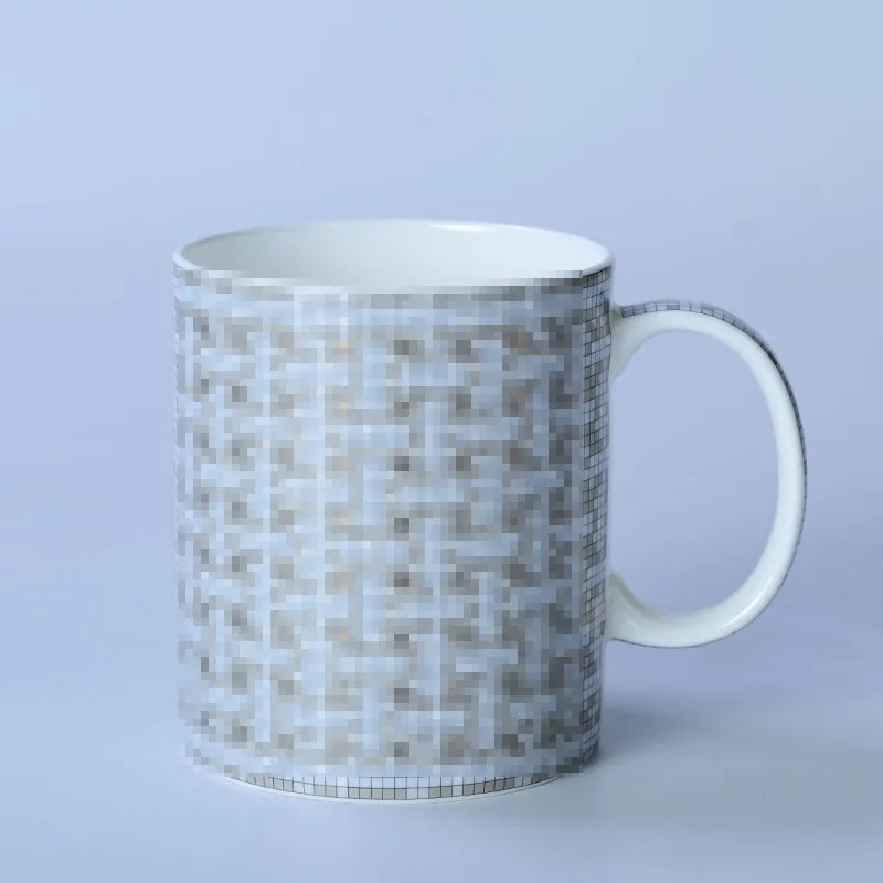 Designer Mokken Steed Geometrisch Patroon Bot China MUG Gedrukt Logo Creative Gift Office Home Early Tea Cup Good Gift 21-25